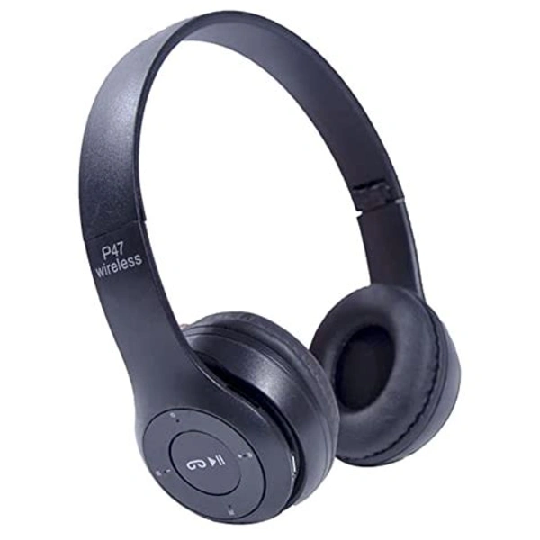 P47 Bluetooth Portable Sports Wireless Headphones With Microphone, Stereo Fm,Memory Card Support - Blue