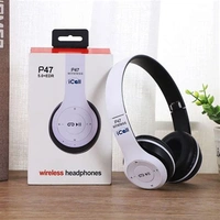 P47 Bluetooth Portable Sports Wireless Headphones With Microphone, Stereo Fm,Memory Card Support - Blue