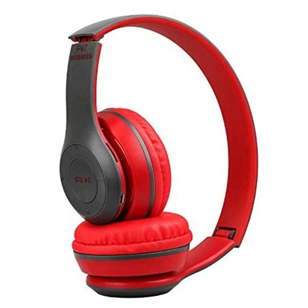 P47 Bluetooth Portable Sports Wireless Headphones With Microphone, Stereo Fm,Memory Card Support - Blue