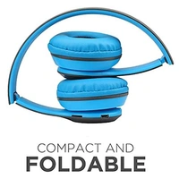 P47 Bluetooth Portable Sports Wireless Headphones With Microphone, Stereo Fm,Memory Card Support - Blue