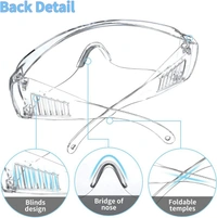 Safety Goggles Hard Coat Eyewear, Over The Spectalar Eye Protector, Anti Pollution Goggles For Multipurpose Use In Riding Motorcycle, Construction, Clear Transparent Goggles (Pack of 1)