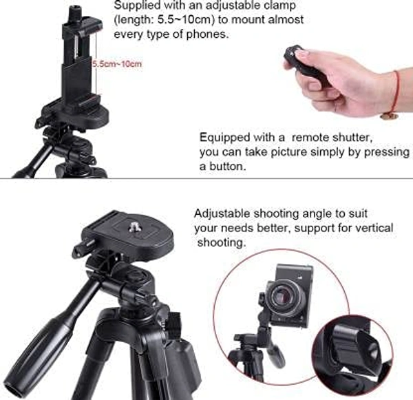 Tripod-3388 Arrive Shooting Angle Lightweight Camera Stand Tripod Kit Tripod