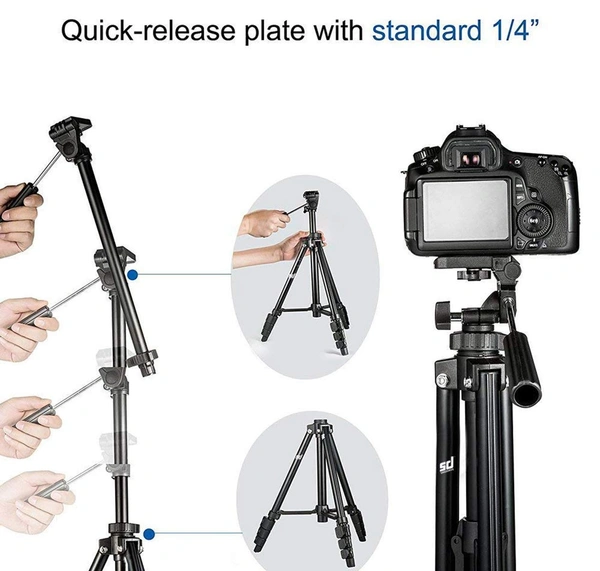 Tripod-3388 Arrive Shooting Angle Lightweight Camera Stand Tripod Kit Tripod