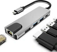 Type-C To HDMI 5 IN 1 Lan+Type-c+USB 3.0+HDMI