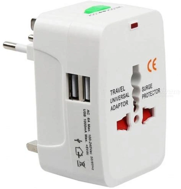 Universal International Travel Adapter 2 Port/USB Worldwide AC Outlet Plugs for Europe, UK, US, AU, Asia Black,Universal Travel Adapter fit for Over 150 Countries All in one.