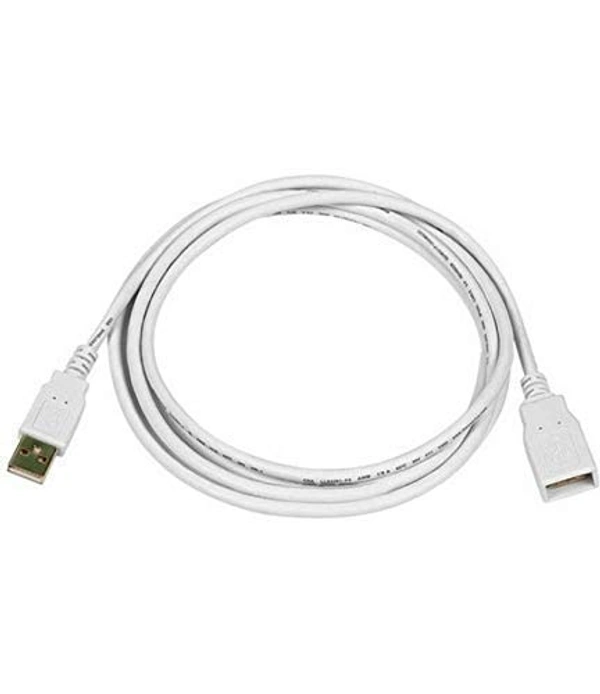USB Extension Cable Suitable for Laptop and Desktops (Support USB dataCard + Pendrive Extension Purpose- White (MST-787-1) - 5M