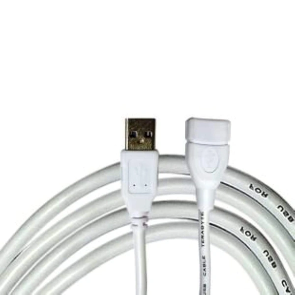 USB Extension Cable Suitable for Laptop and Desktops (Support USB dataCard + Pendrive Extension Purpose- White (MST-787-1) - 5M