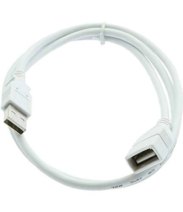 USB Extension Cable Suitable for Laptop and Desktops (Support USB dataCard + Pendrive Extension Purpose- White (MST-787-1) - 5M