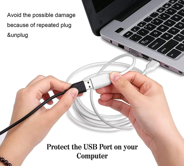 USB Extension Cable Suitable for Laptop and Desktops (Support USB dataCard + Pendrive Extension Purpose- White (MST-787-1) - 5M