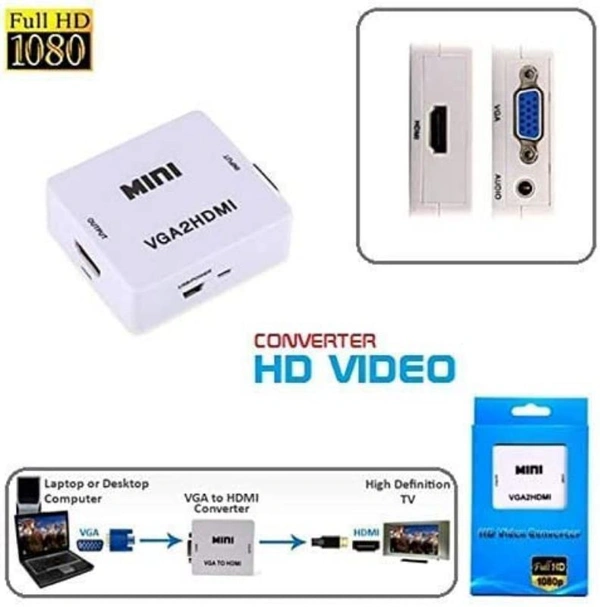 Vga to Hdmi Converter With 1080P Audio Adapter For Notebook Pc Kit