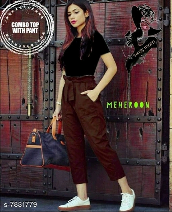 Fancy Feminine Women Top & Bottom Sets - M