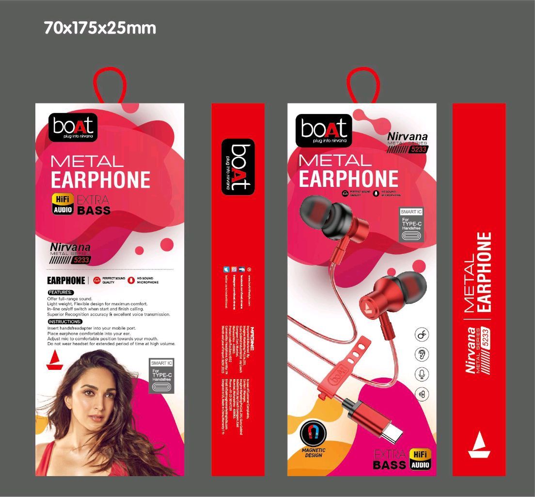 Boat B-5233 New Type C Port Metal Ear Box Pecking Earphone