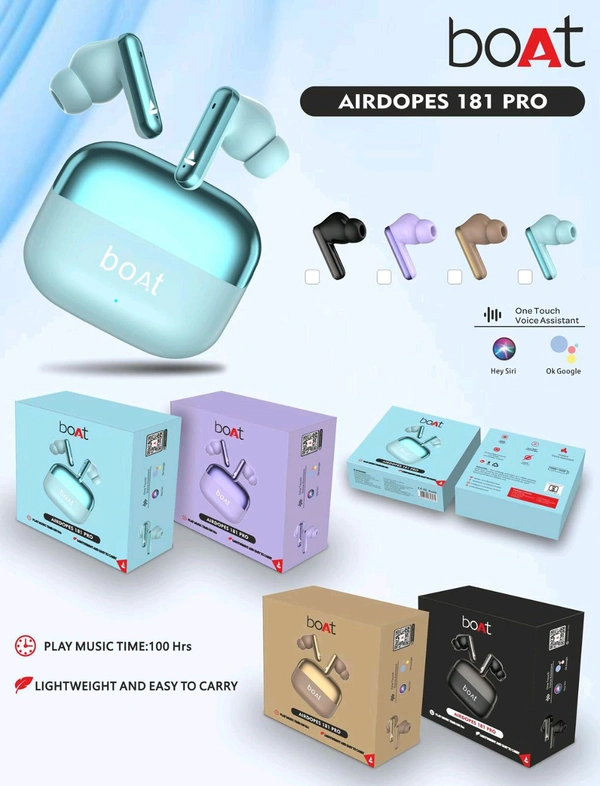 Boat Airdopes 181 Pro Magnetic Suction Design Good Quality (4 Colour)