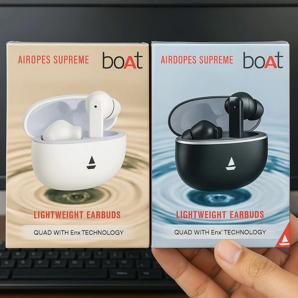 Boat New Supreme Light Weight Earbuds (Lamination Pack, Type C Port)