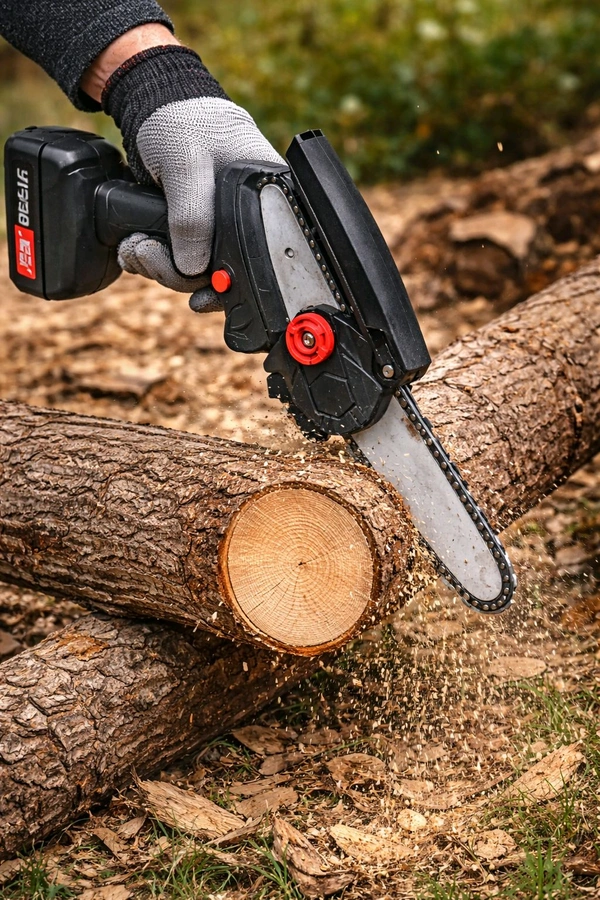 New 24V Mini Electric Chainsaw Machine | Rechargeable Cordless Wood Cutting Tool