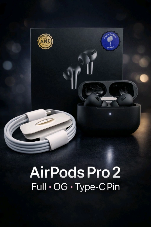 New Pro-2 💯% Og C type (Black) Beep Sound+touch Volume+Pop Up Window Buds 