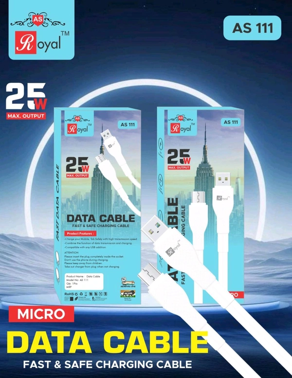 As Royal As-111 USB To Micro V-8 Box Pecking Cable 