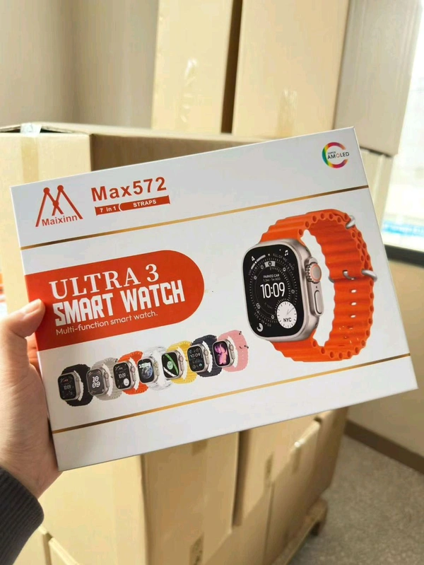 New Max-572 7in1 Ultra 3 Smart Watch (Premium Quality , Wireless Charger , 7 Different Colour Starp)