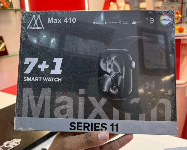 New Max-410 7in1 Smart Watch (Premium Quality , Wireless Charger , 7 Different Colour Starp)