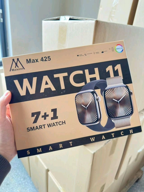 New Max-425 7in1 Smart Watch (Premium Quality , Wireless Charger , 7 Different Colour Starp)