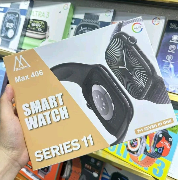New Max-406 7in1 Smart Watch (Premium Quality , Wireless Charger , 7 Different Colour Starp)