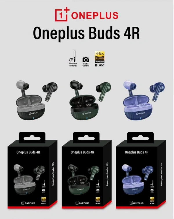  One Plus Buds-4R 💯% Og Extra bass Sound 1by1 Laminate Earbuds 