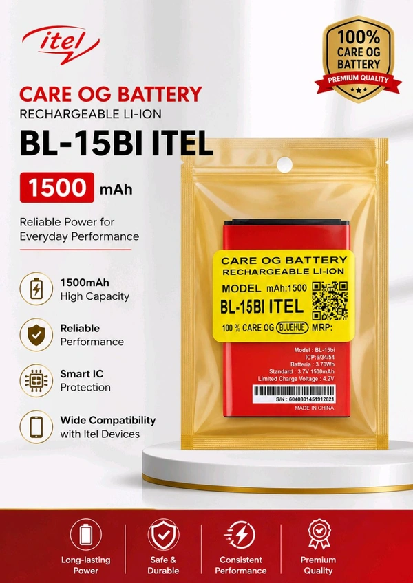 ITEL Mobile Battery BL-15BI 1500Mah , 3.7V , 6 Months Warranty 