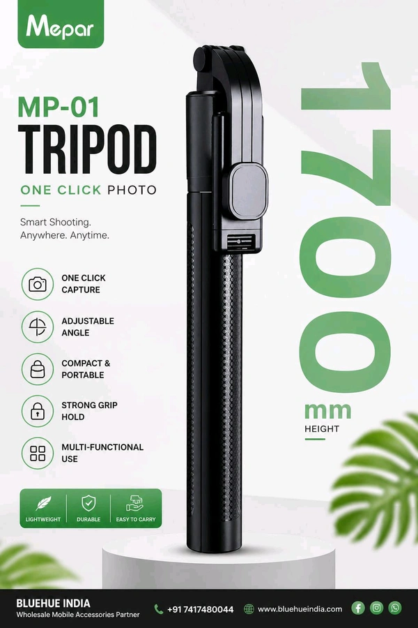 New MP-01Bluetooth Selfie Stick with 7ft Stand Best Quality Big Size 