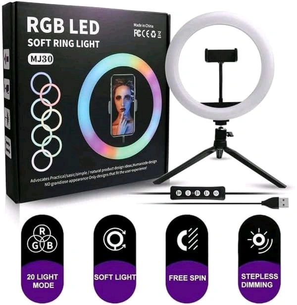 RGB LED SOFT RING LIGHT MJ-30 (14" Inch Colourful 360° Rotating)