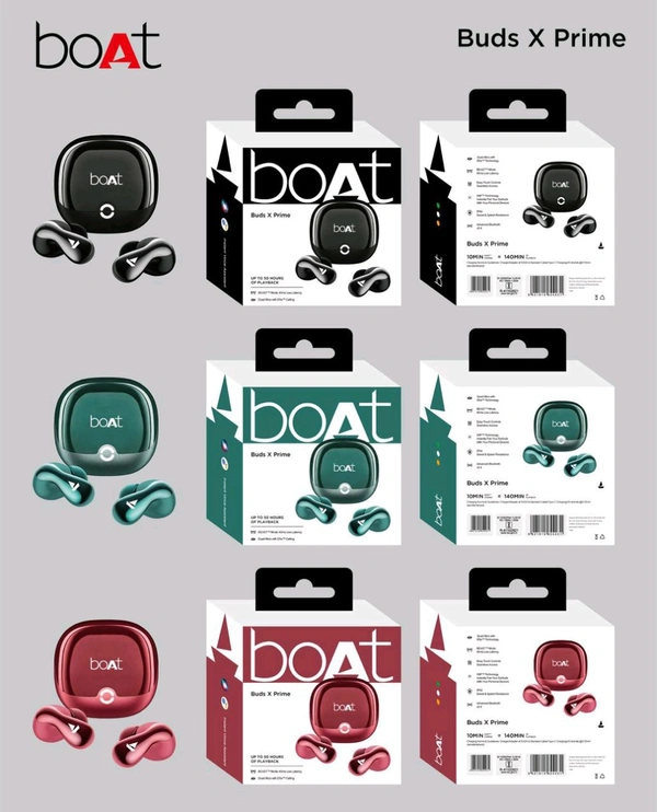 New 🆕 Boat  X-Prime All Shiny ✨ Heavy Quality Bass Sound  Hard Box Packing Earbuds (Premium Quality 3 Different Unique Colours)