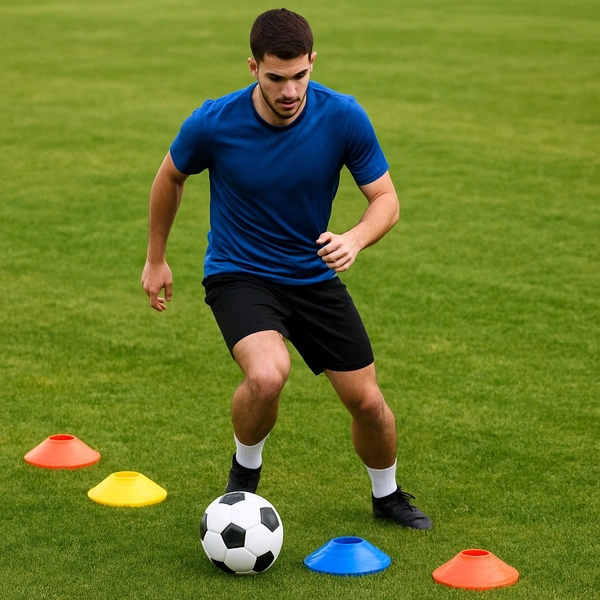Team FS Sports Marker Cones – Pack of 30 | Training Cones for Cricket, Football, Fitness & Agility | Durable Plastic 9 Inch - Regular