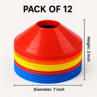 Team FS Sports Marker Cones – Pack of 30 | Training Cones for Cricket, Football, Fitness & Agility | Durable Plastic 9 Inch - Regular