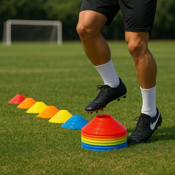 Team FS Sports Marker Cones – Pack of 30 | Training Cones for Cricket, Football, Fitness & Agility | Durable Plastic 9 Inch - Regular