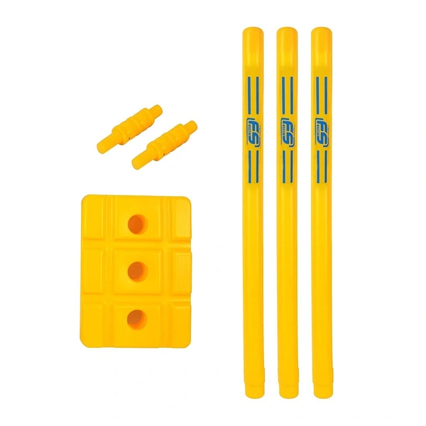 Team FS Sports Plastic Cricket Wicket Set – Lightweight, Durable Stumps with Base | For Kids, Practice & Tennis Ball Cricket - Full Size