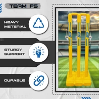 Team FS Sports Plastic Cricket Wicket Set – Lightweight, Durable Stumps with Base | For Kids, Practice & Tennis Ball Cricket - Full Size