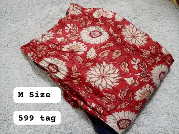 VDT Navy With marron Floral Gown - Ultramarine, 1, M