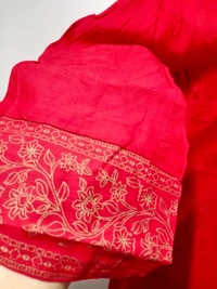 VDT Red With Golden Print Gown 158 - Red Orange, 1, M