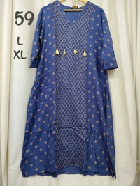 Dhuni Foil Printed Zig Zag Kurthi 167 - 1, XL