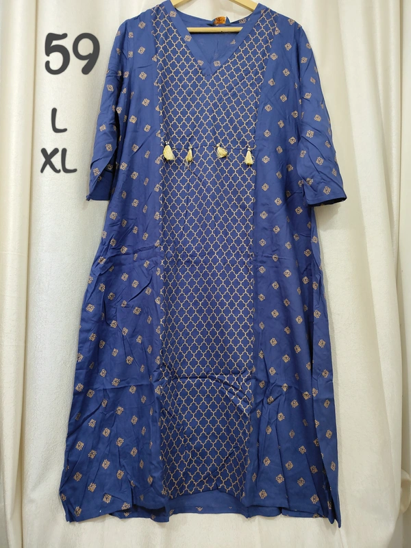 Dhuni Foil Printed Zig Zag Kurthi 167 - 1, XL