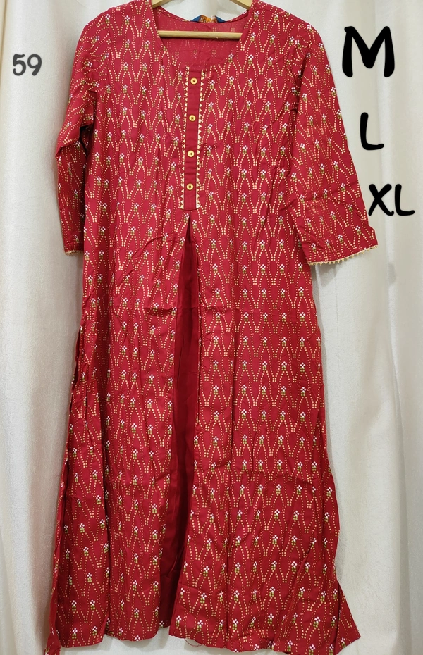 Dhuni Side Slit Long Kurthi 187 - 1, L