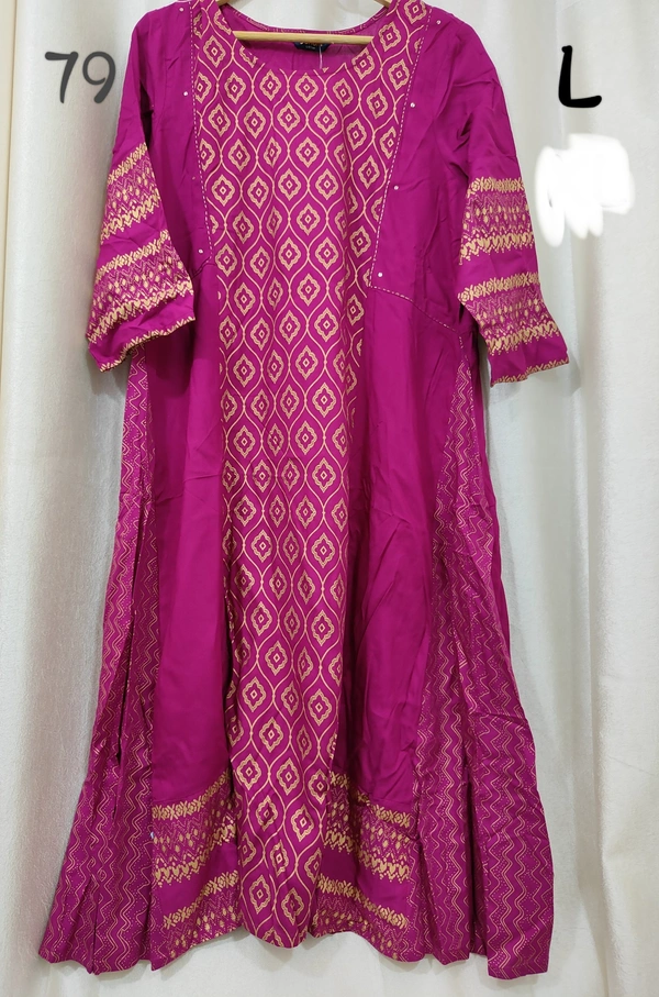 Dhuni Foil Printed Flared Kurta 172 - 1, L