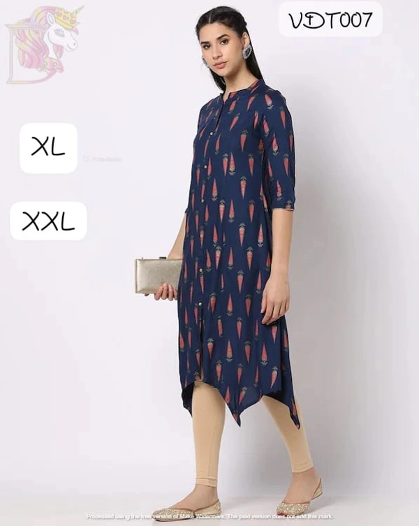 Dhuni Flared High Low Hemp Designed Kurti 161 - 1, XXL