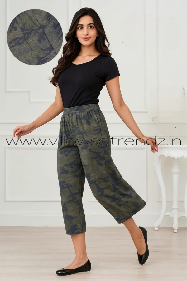 Smurf Finds 3/4th Pyjama Pant | Cotton | Green| PY9051 - XL, Green