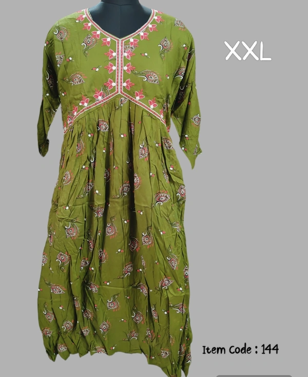 VDT Aliya Cut Embroidery Worked Kurti 144 - Dingley, XXL