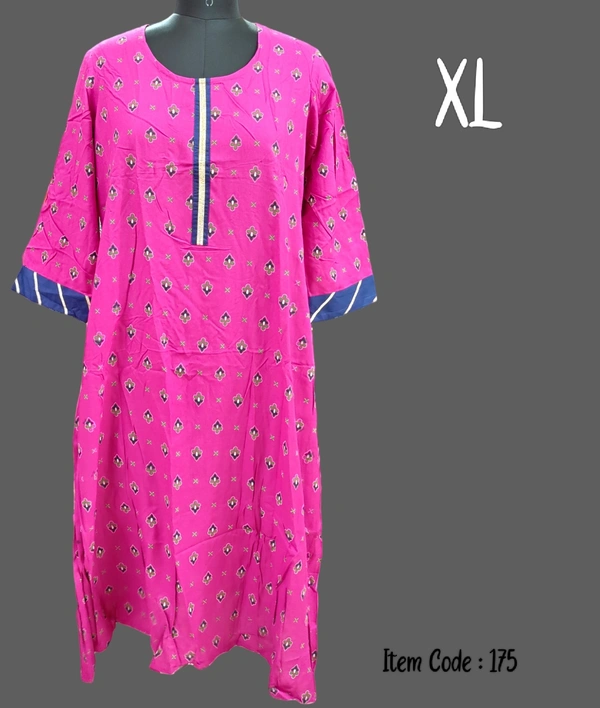 Dhuni Umbrella Floral Printed Kurthi Pink 175 - 1, XL