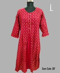 Dhuni Side Slit Long Kurthi 187 - 1, L