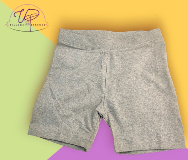 Plain Grey Soft Elastic Kids Shorts - Silver, 5yr