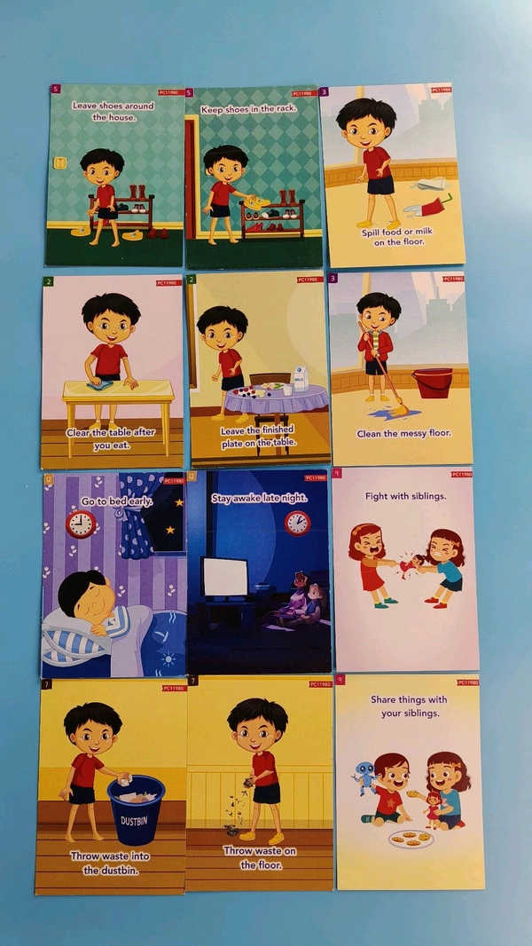 Quiz,Good Habits,Thigs That Go Together Flash Cards For 3+ Years Kids