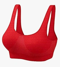 Sports Air Bra One Size Non Padded | Cotton lycra 485 - Red, One Size