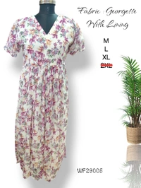 Ruthvi Ethnics Western Gown cum Maxi WF29005 - 2XL, White With Florel